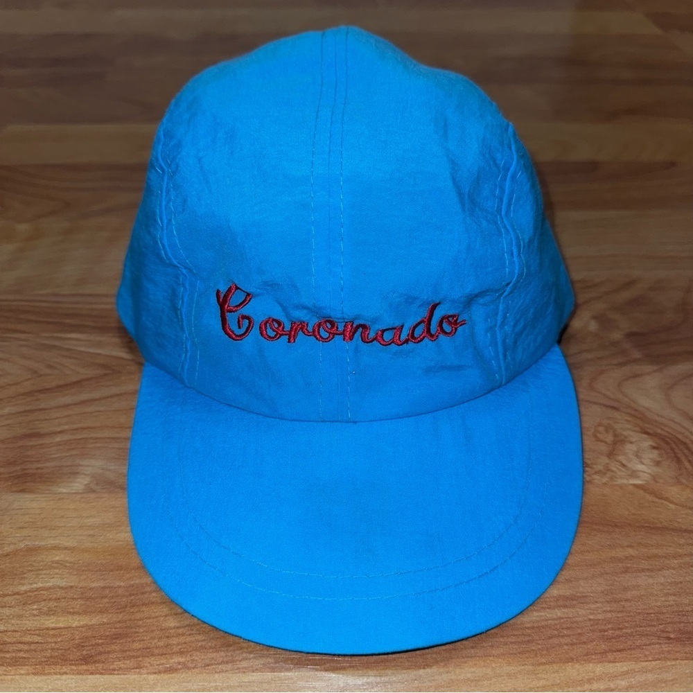 Rare Vtg Light Blue 4 Panel Hat Cap Coronado Adjustable OSFA Hawaiian Headwear